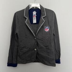 NWT Women's Majestic Official NFL Team Apparel Gray NFL Logo Blazer Size Small